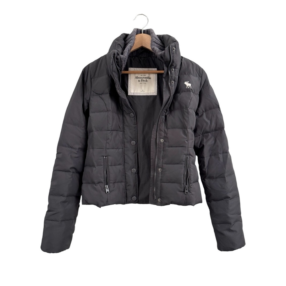 Abercrombie & Fitch Women's Charcoal Puffer Jacket